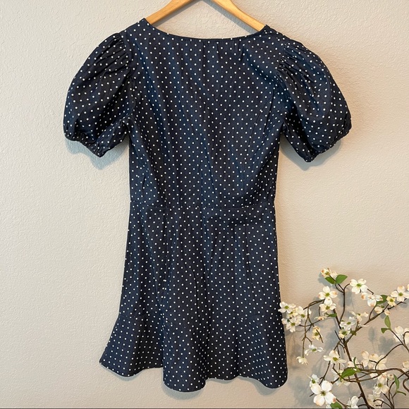 NWT BCBGMaxAzria Puff Sleeve Polka Dot Dress XS - Picture 7 of 9